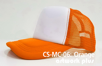 CAP SIMPLE- CS-MC-06, Orange, หมวกตาข่าย, หมวกแก๊ปตาข่าย, หมวกแก๊ปสำเร็จรูป, หมวกแก๊ปพร้อมส่ง, หมวกแก๊ปราคาโรงงาน, หมวกตาข่ายสีส้ม